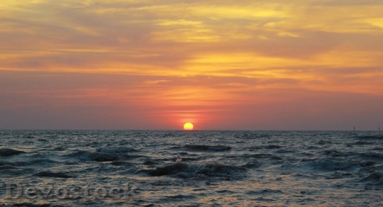 Devostock Sunset Ocean Sky Scenic