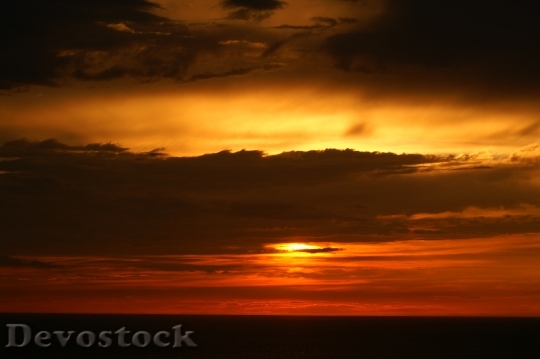 Devostock Sunset Ocean Twilight Clouds 0