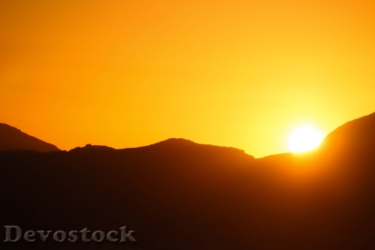 Devostock Sunset Orange Sun Twilight