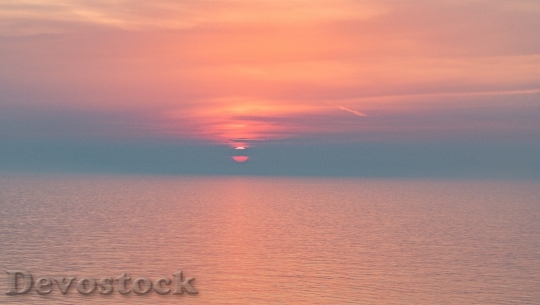 Devostock Sunset Pink Blue Sky