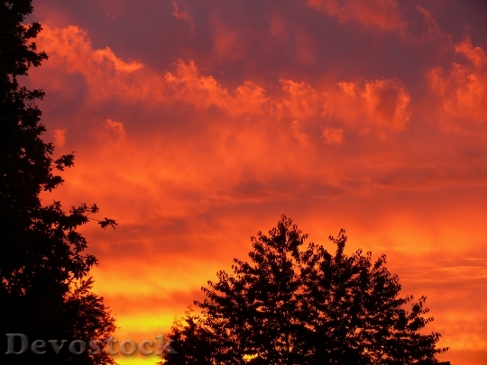 Devostock Sunset Red Sky Clouds 1
