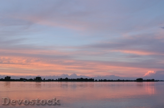 Devostock Sunset River Nature Sky