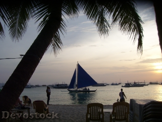 Devostock Sunset Sailboat Boracay Island