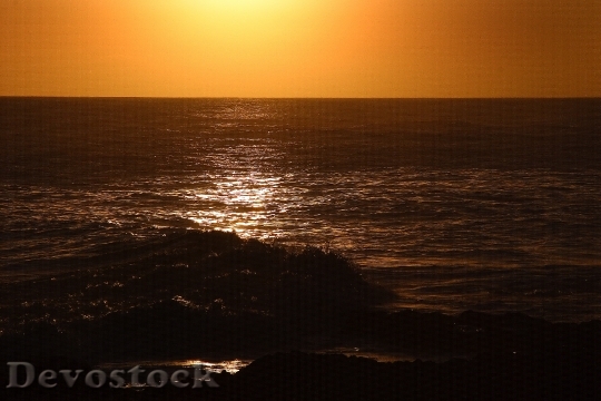 Devostock Sunset Sea Beach Landscape