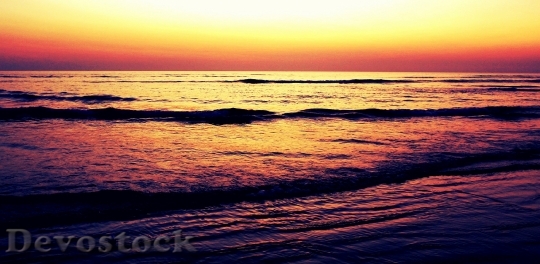 Devostock Sunset Sea Beach Ocean