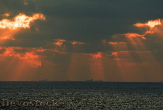 Devostock Sunset Sea Clouds Horizon