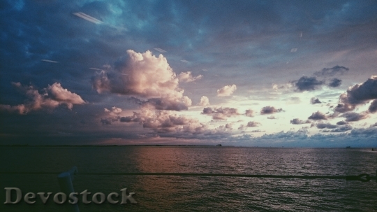 Devostock Sunset Sea Clouds Ship