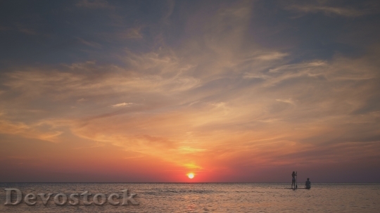 Devostock Sunset Sea Ocean Stand