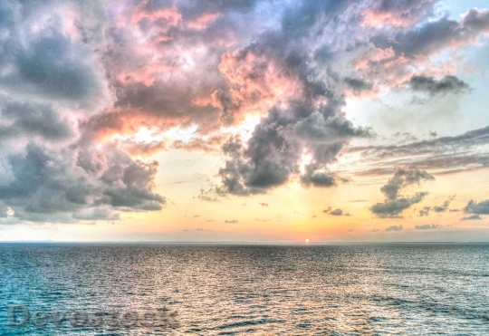 Devostock Sunset Sea Sky Clouds 3