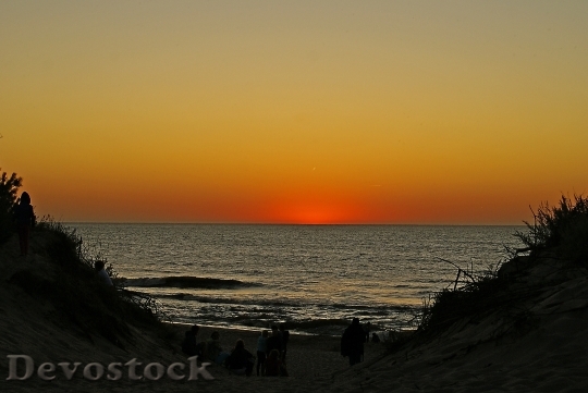 Devostock Sunset Sea Sky Coast