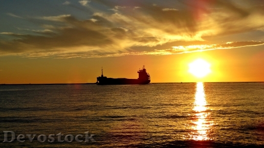 Devostock Sunset Ship Riga Latvia