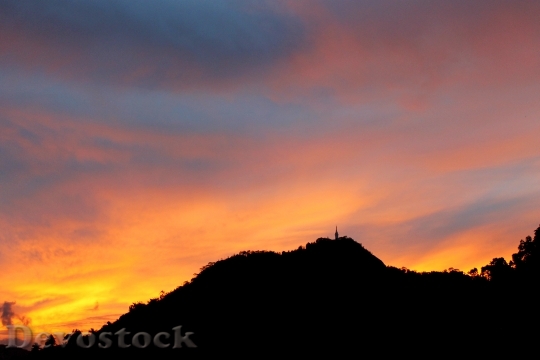 Devostock Sunset Silhouette Gampola Landscape 0