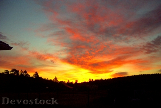 Devostock Sunset Sky Red Clouds