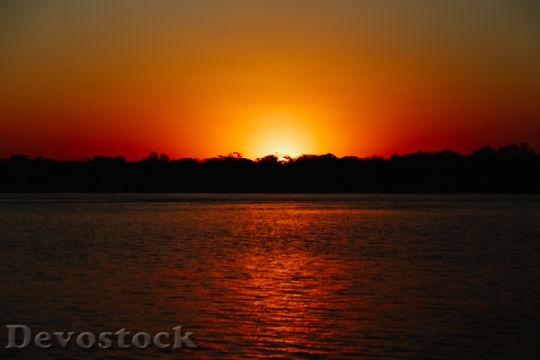 Devostock Sunset Sol Landscape Against