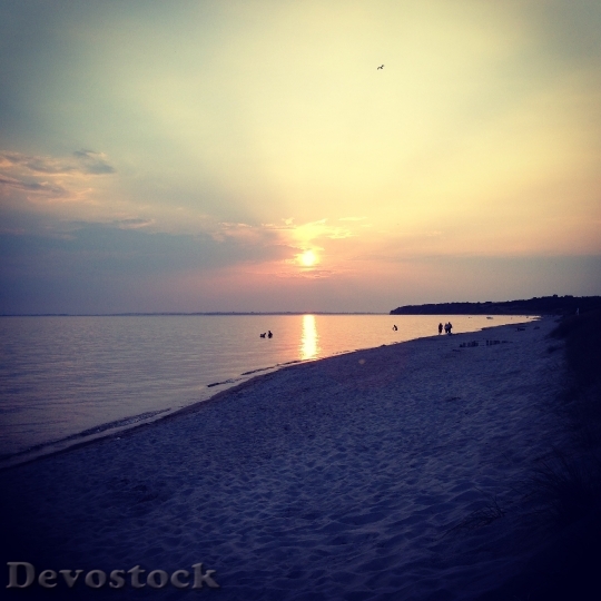 Devostock Sunset Sun Beach Nature