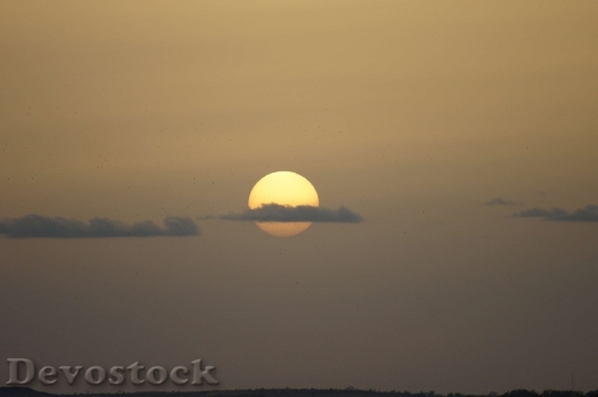 Devostock Sunset Sun Clouds Birds