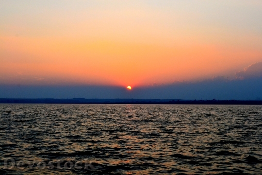 Devostock Sunset Sunlight Lake Water