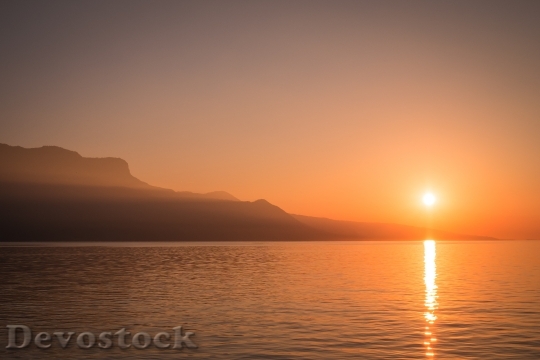 Devostock Sunset Sunrise Orange Water