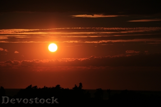 Devostock Sunset Sunrise Sky Orange 0