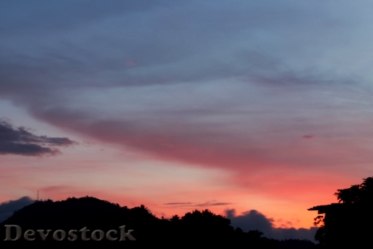 Devostock Sunset Sunrise Sky Orange