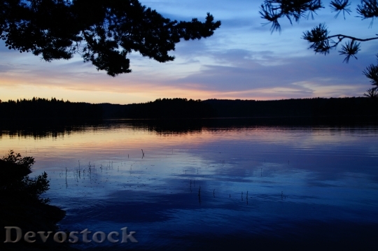 Devostock Sunset Sweden Lake Abendstimmung