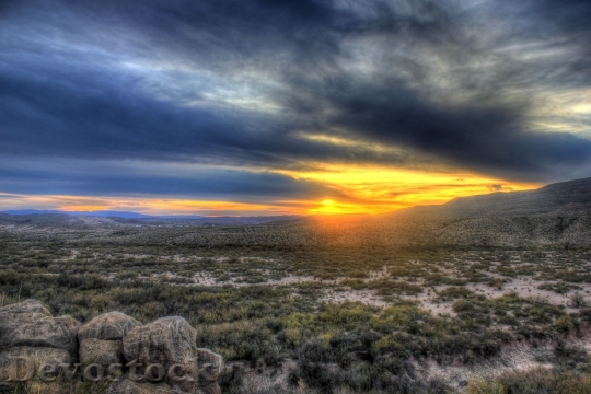 Devostock Sunset Texas Desert Landscape