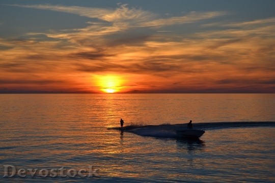 Devostock Sunset Twilight Sea Lake