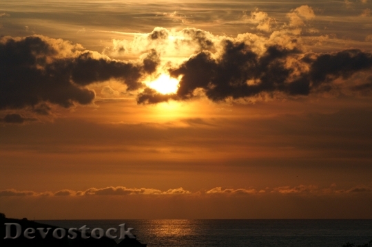 Devostock Sunset Twilight Sea Orange