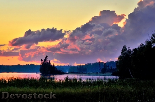 Devostock Sunset Twilight Sky Lake