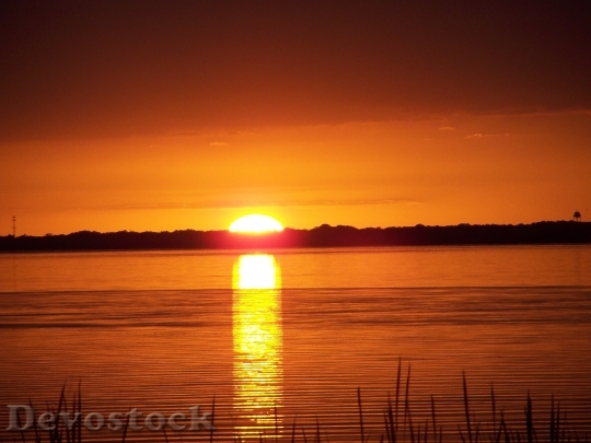 Devostock Sunset Water Lake Landscape