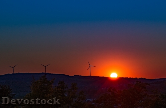 Devostock Sunset Wind Power Energy