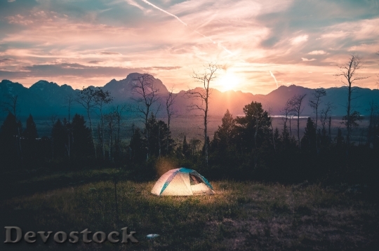 Devostock Tent Camping Outdoors Grass