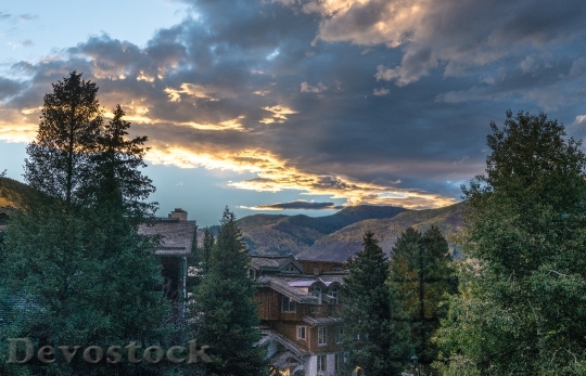 Devostock Vail Colorado Sunset Clouds