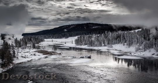 Devostock Yellowstone River Water Reflections