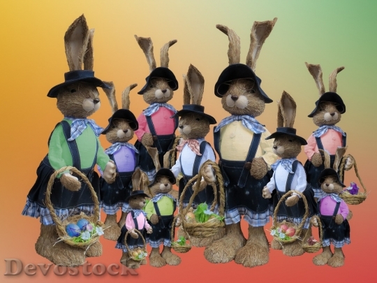 Devostock Family rabbits toys