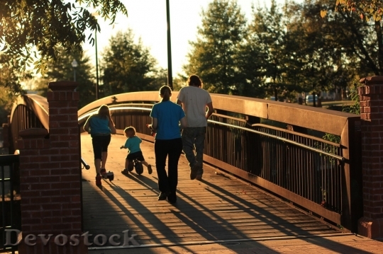Devostock Family sport in the afternoon
