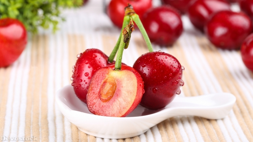 Devostock Nutritious fresh cherries 