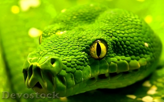 Devostock Rare beautiful green snake  (10)