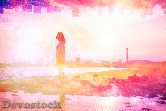 Devostock synthesization of multiple photos into one piece in artful and colorful way  (98)