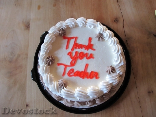 Devostock Thank you teacher cake