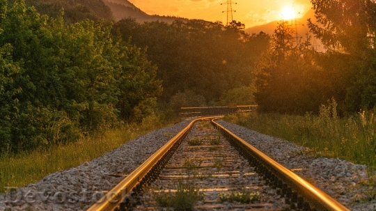 Devostock Train track scenery stock images  (2)