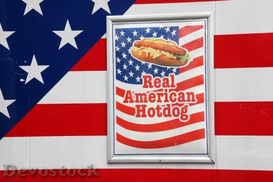Devostock Advertising Real American Hotdog