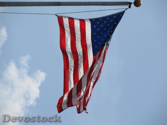 Devostock American Flag Flag Flying 0
