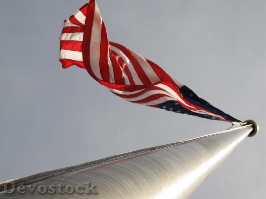 Devostock American Flag Flag Flying 2