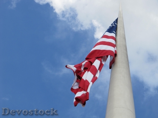 Devostock American Flag Flag Flying 4