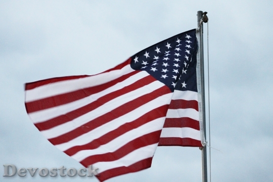 Devostock American Flag Patriotism Wave 0