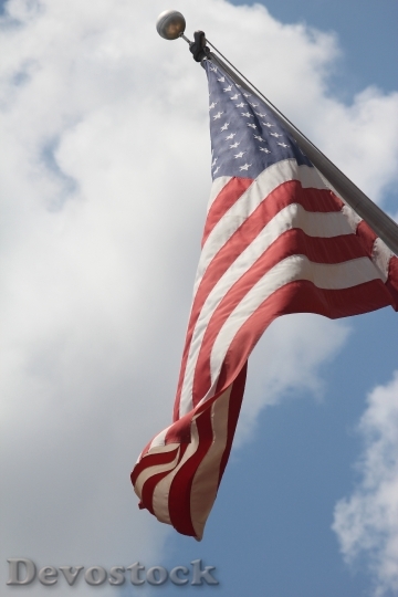 Devostock American Flag Sky Flag