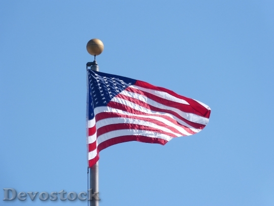 Devostock American Flag Waving Flag 0