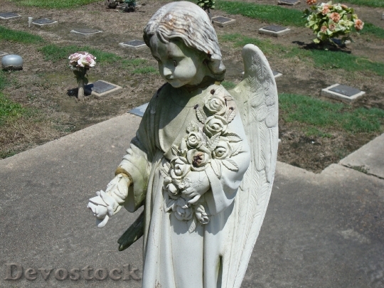 Devostock Angel Cemetery Statue Headstone
