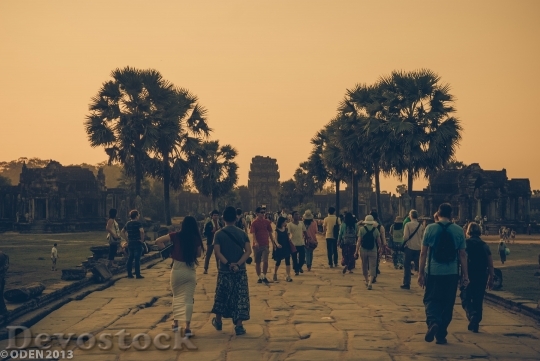 Devostock Angkor Wat Tourist Siem